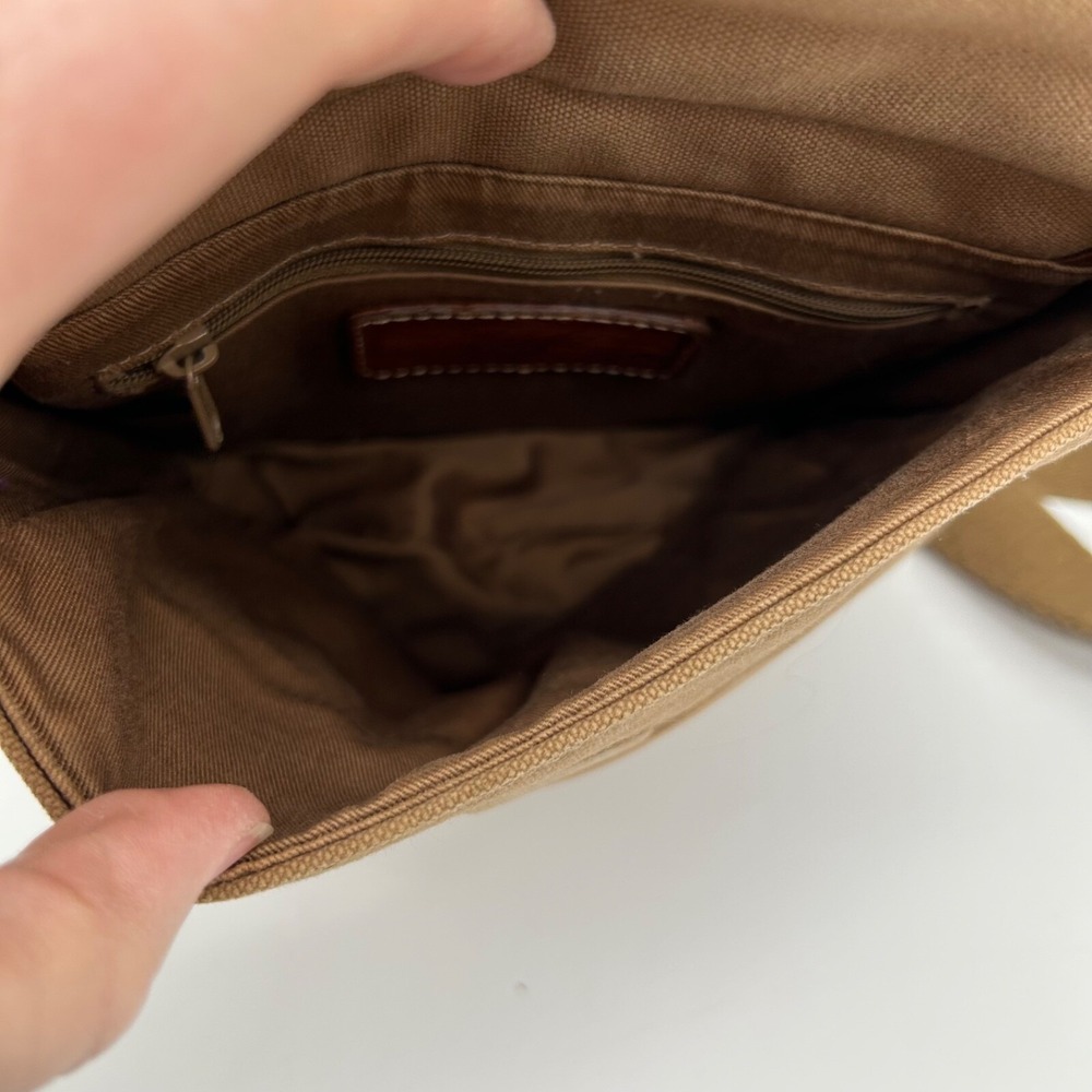 Fossil Original Premium Durable Canvas Crossbody Bag No. 54 Brown Leather Trim - Picture 7 of 13